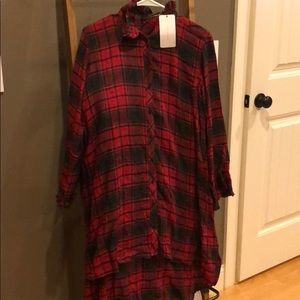 Plaid shirt dress